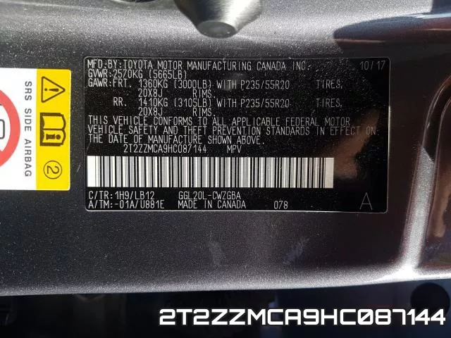 2T2ZZMCA9HC087144 фото 2