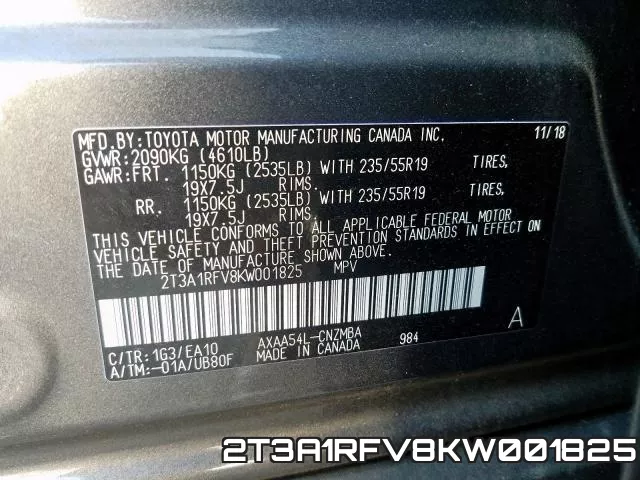 2T3A1RFV8KW001825 фото 2