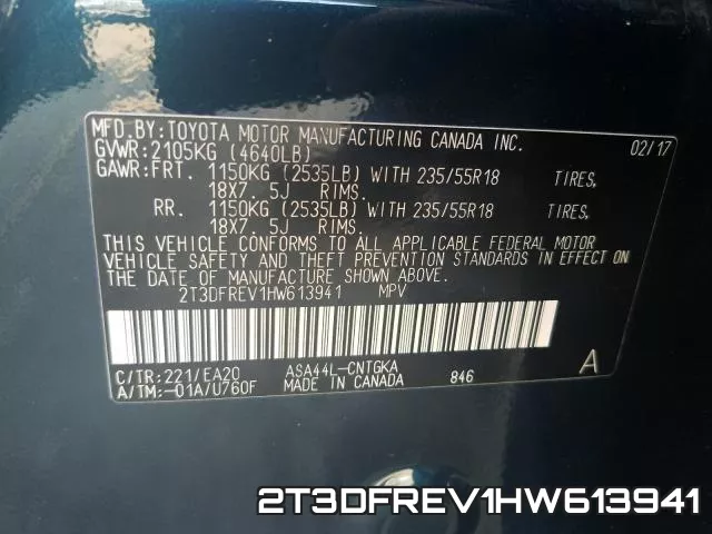 2T3DFREV1HW613941 фото 2