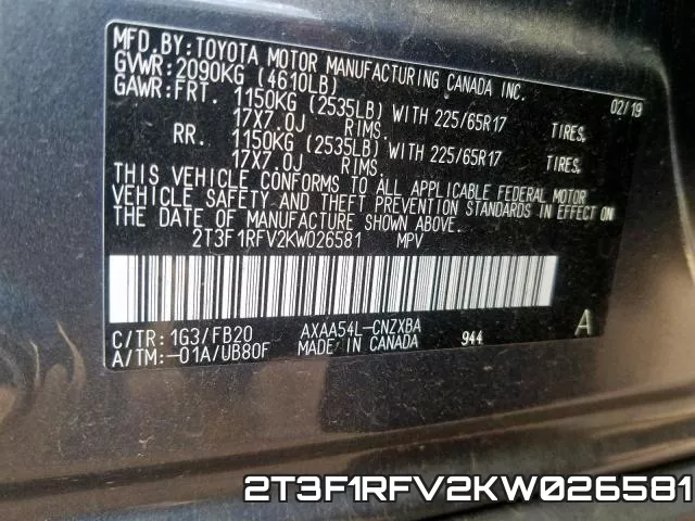 2T3F1RFV2KW026581 фото 2