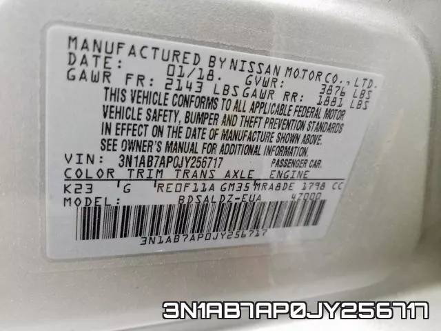 3N1AB7AP0JY256717 фото 2