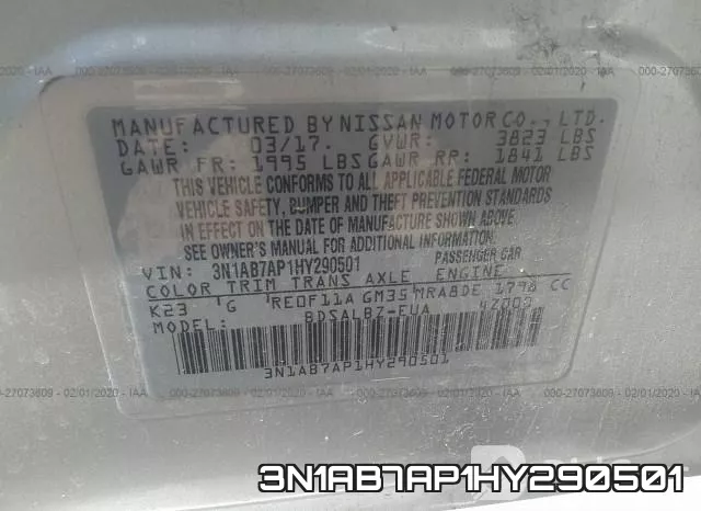 3N1AB7AP1HY290501 фото 10