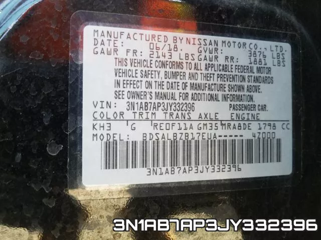 3N1AB7AP3JY332396 фото 2