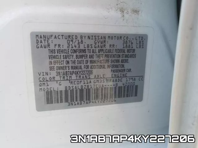 3N1AB7AP4KY227206 фото 2