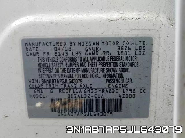 3N1AB7AP5JL643079 фото 2