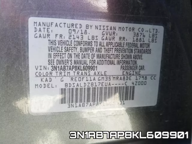 3N1AB7AP8KL609901 фото 2