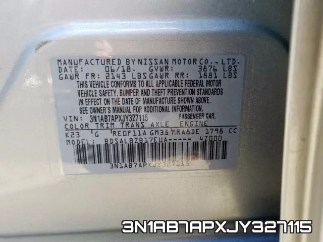 3N1AB7APXJY327115 фото 2