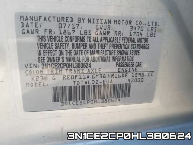 3N1CE2CP0HL380624 фото 2