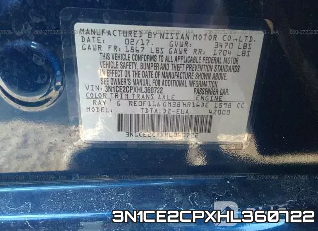 3N1CE2CPXHL360722 фото 10