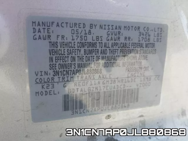 3N1CN7AP0JL880868 фото 2