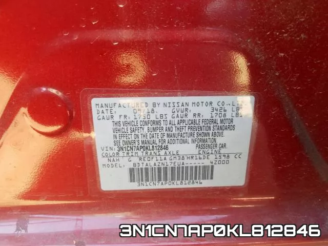 3N1CN7AP0KL812846 фото 2