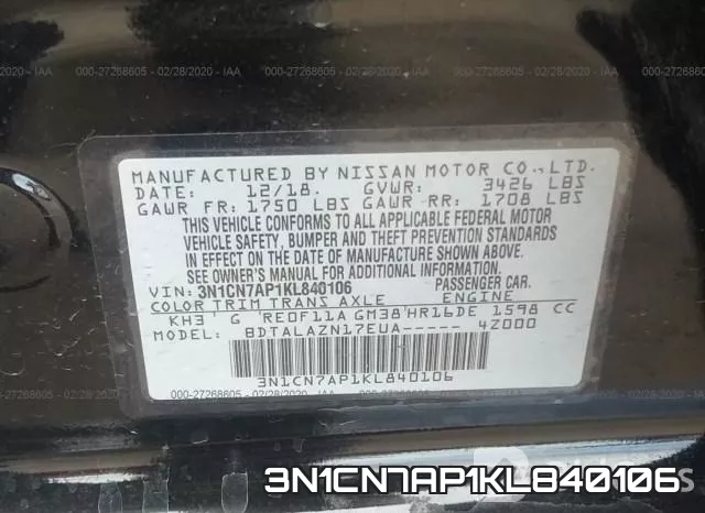 3N1CN7AP1KL840106 фото 10
