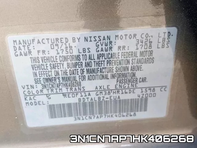 3N1CN7AP7HK406268 фото 2