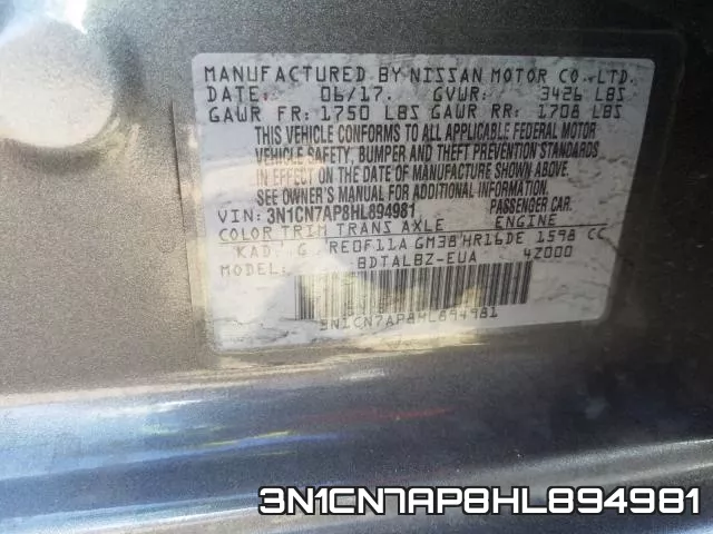 3N1CN7AP8HL894981 фото 2