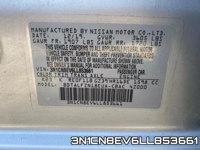 3N1CN8EV6LL853661 фото 2