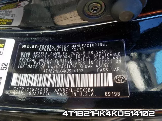 4T1B21HK4KU514102 фото 2