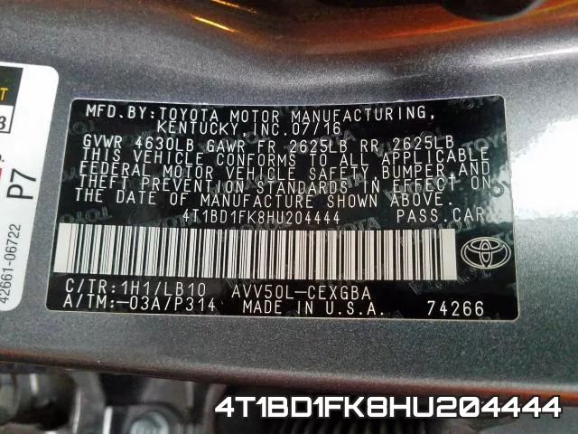 4T1BD1FK8HU204444 фото 2