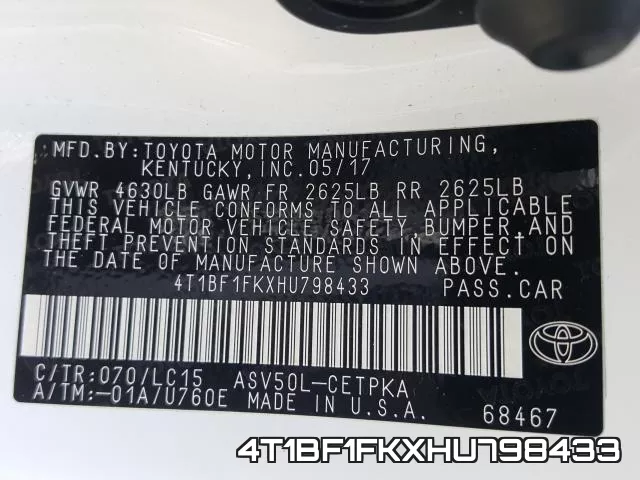 4T1BF1FKXHU798433 фото 2