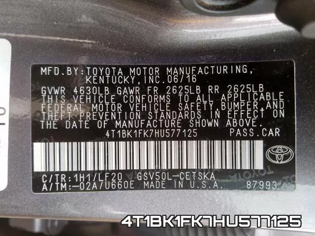 4T1BK1FK7HU577125 фото 2