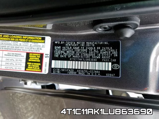 4T1C11AK1LU863690 фото 2