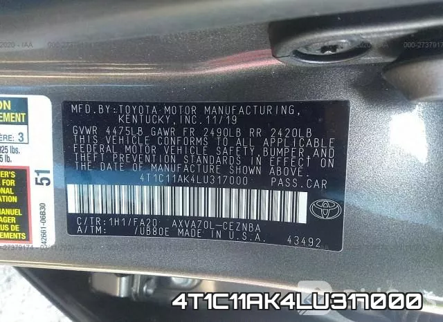 4T1C11AK4LU317000 фото 10