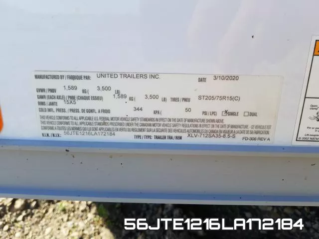 56JTE1216LA172184 фото 2