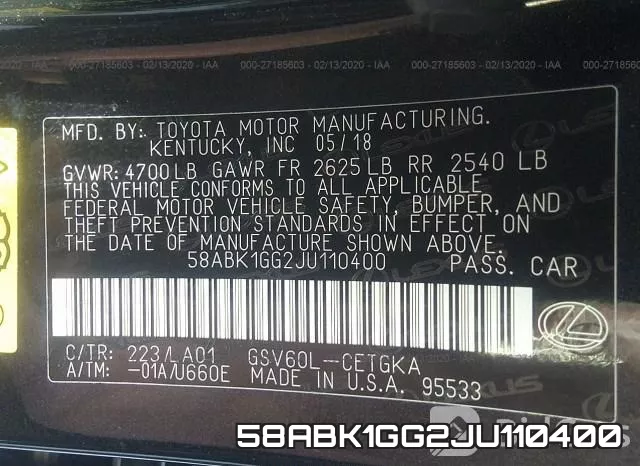58ABK1GG2JU110400 фото 10