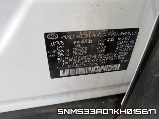 5NMS33AD7KH015617 фото 2