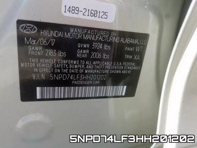 5NPD74LF3HH201202 фото 2