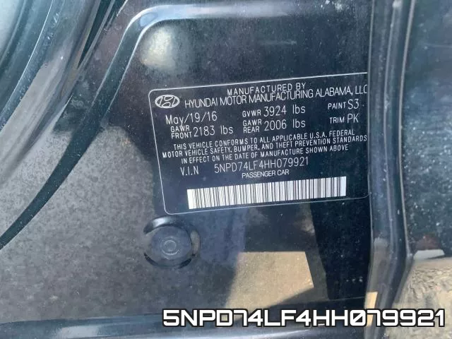 5NPD74LF4HH079921 фото 8