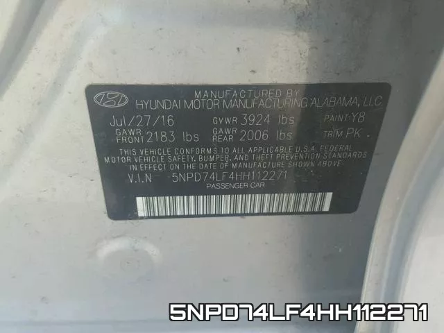 5NPD74LF4HH112271 фото 2