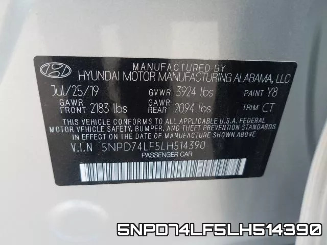 5NPD74LF5LH514390 фото 2
