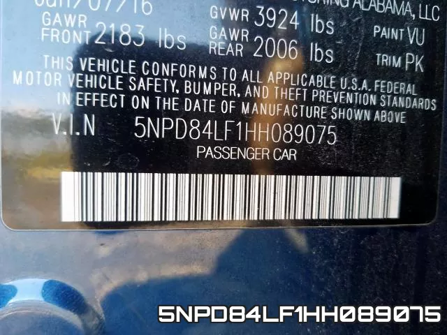 5NPD84LF1HH089075 фото 2