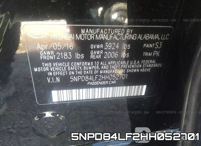 5NPD84LF2HH052701 фото 10