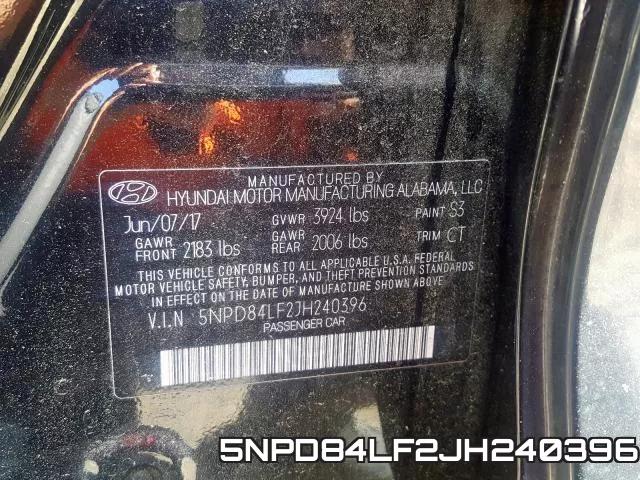 5NPD84LF2JH240396 фото 2