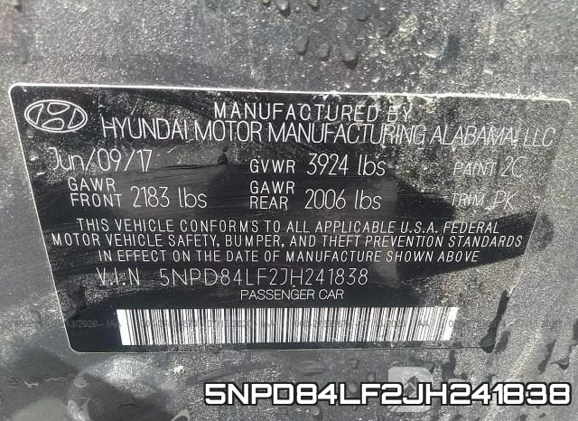 5NPD84LF2JH241838 фото 10