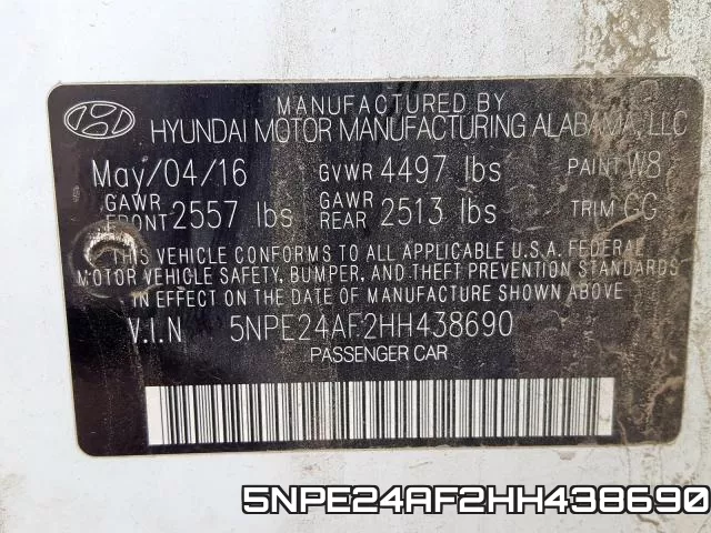 5NPE24AF2HH438690 фото 2