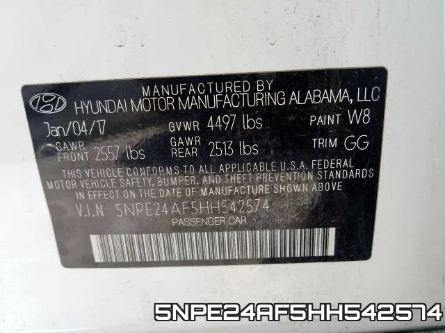 5NPE24AF5HH542574 фото 2