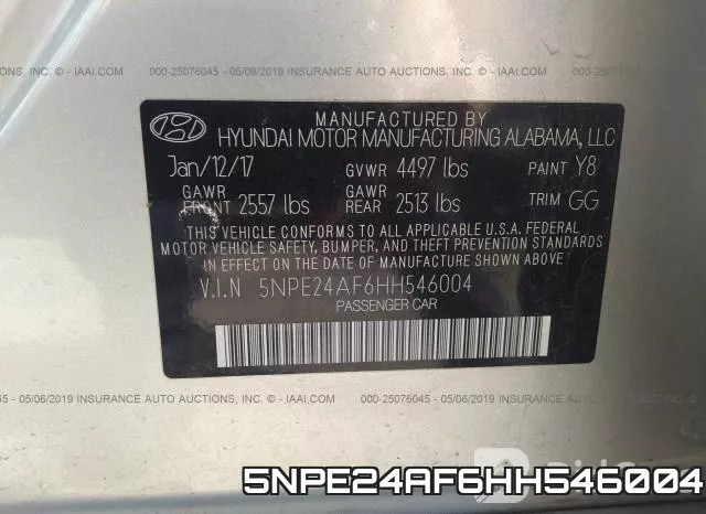 5NPE24AF6HH546004 фото 10