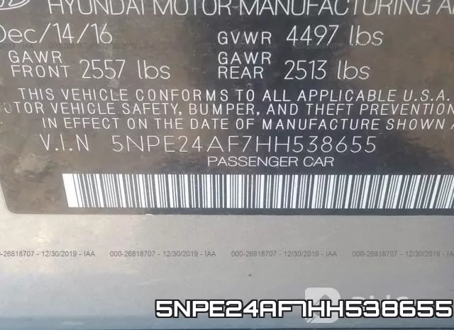 5NPE24AF7HH538655 фото 10