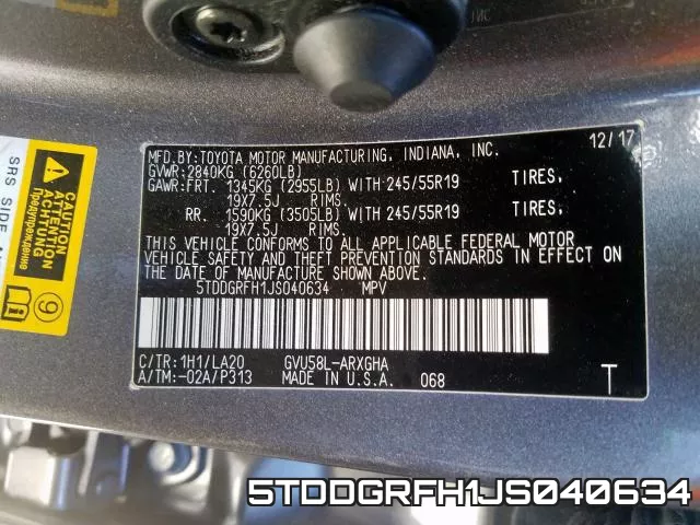 5TDDGRFH1JS040634 фото 2