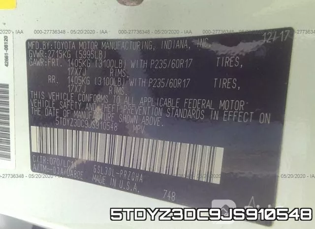 5TDYZ3DC9JS910548 фото 10