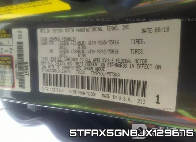 5TFAX5GN8JX129675 фото 10