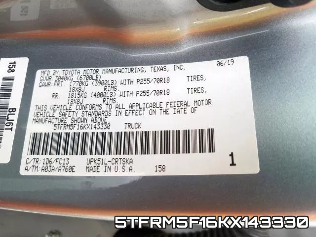 5TFRM5F16KX143330 фото 2