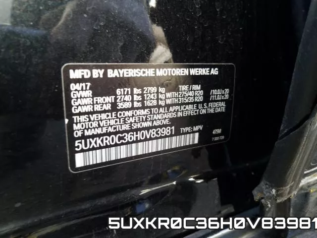 5UXKR0C36H0V83981 фото 2