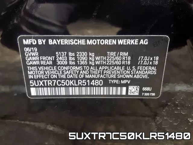 5UXTR7C50KLR51480 фото 2
