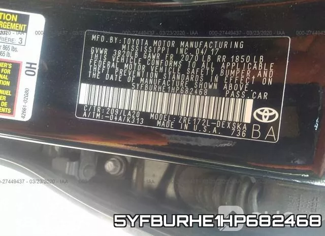 5YFBURHE1HP682468 фото 10