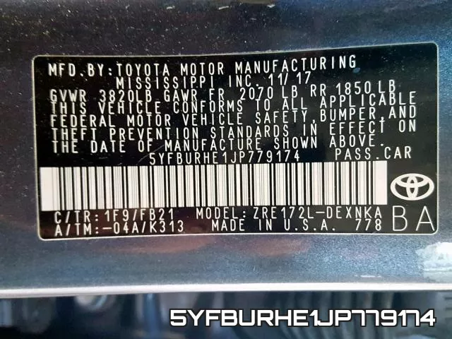5YFBURHE1JP779174 фото 2