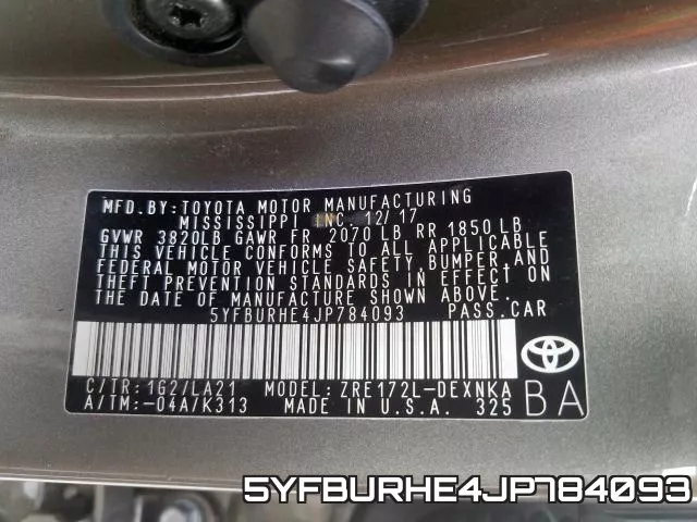 5YFBURHE4JP784093 фото 2