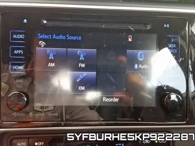 5YFBURHE5KP922287 фото 10